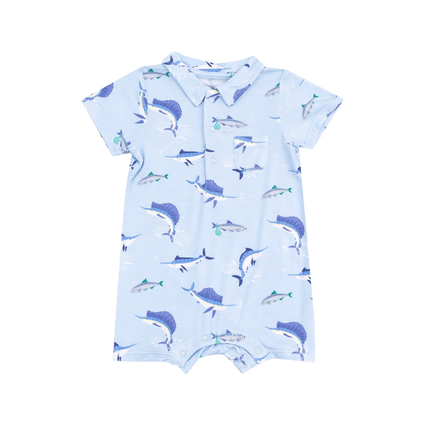 DEEP SEA FISHING BLUE POLO SHORTIE