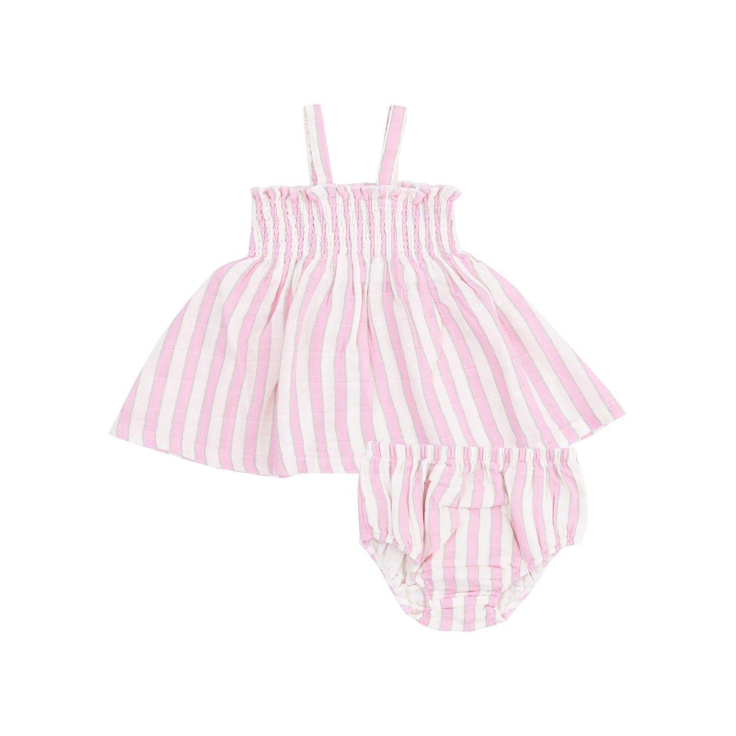 SMOCKED TOP AND BOTTOM CANDY STRIPE