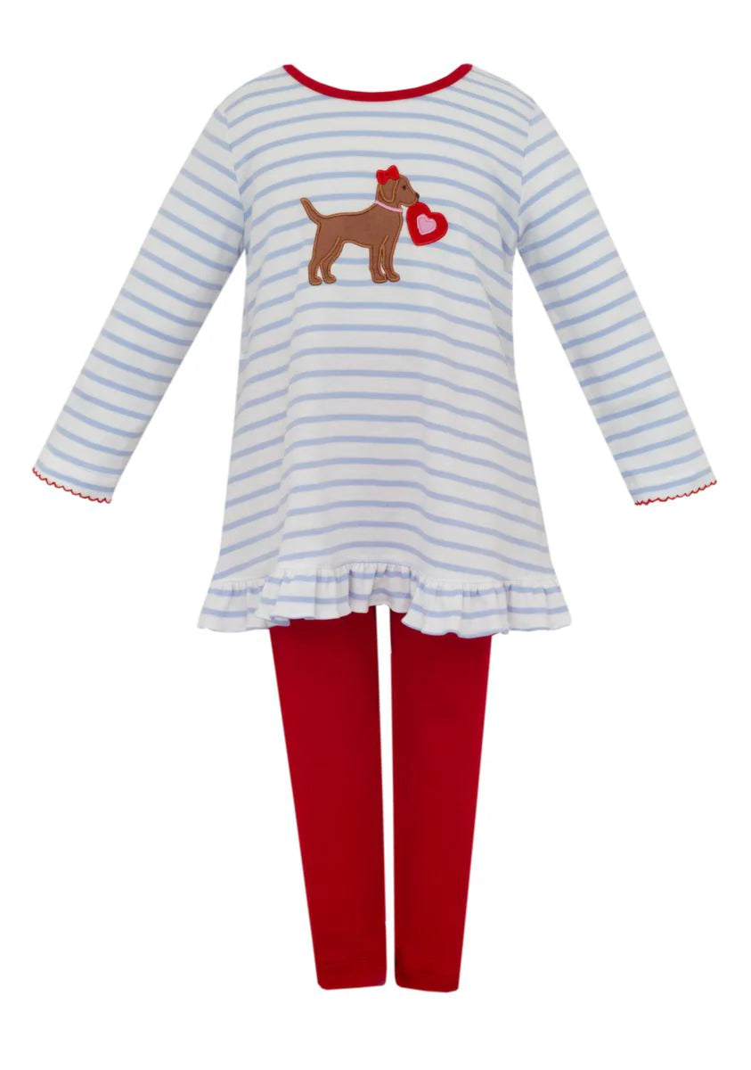 VALENTINES BLUE STRIPE TUNIC SET