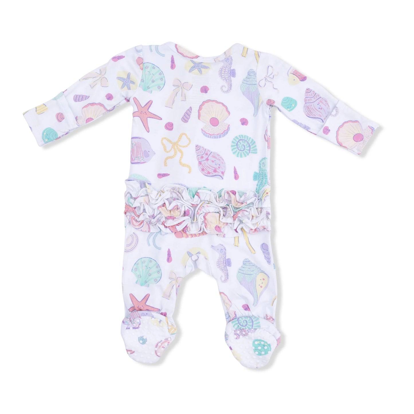 BEACH DAYS RUFFLE ZIPPER FOOTIE