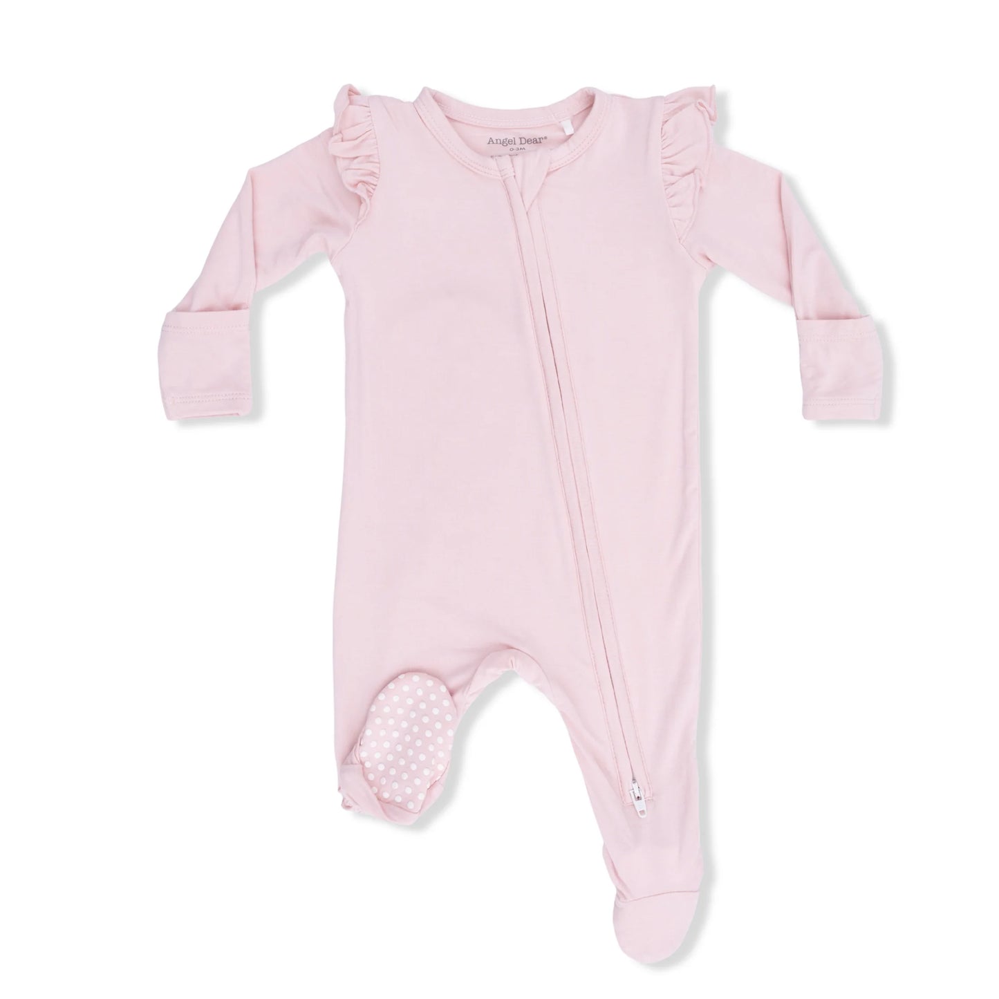 SOLID LOTUS RUFFLE ZIPPER FOOTIE