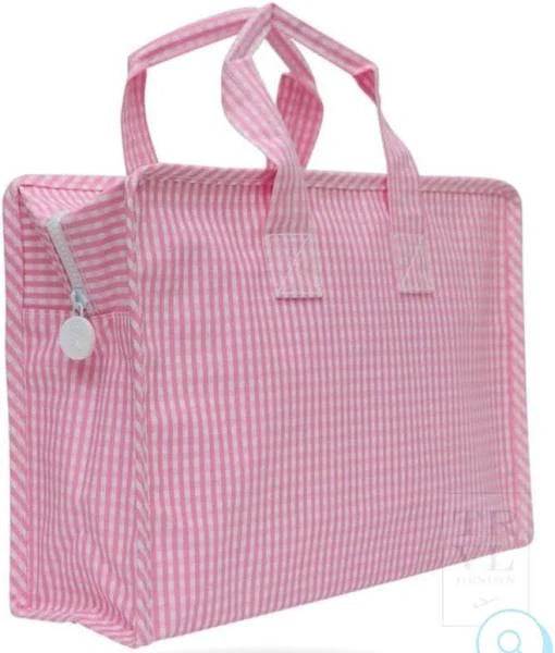 OVERNITE TOTE PINK GINGHAM
