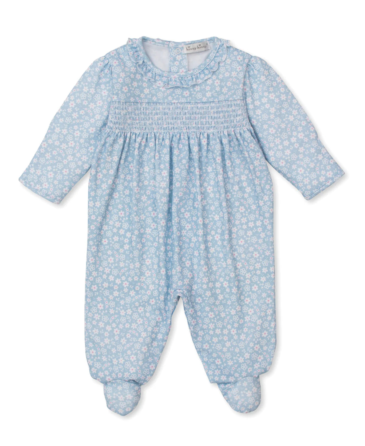 BLUE FALL IN BLOOME SMOCKED FOOTIE