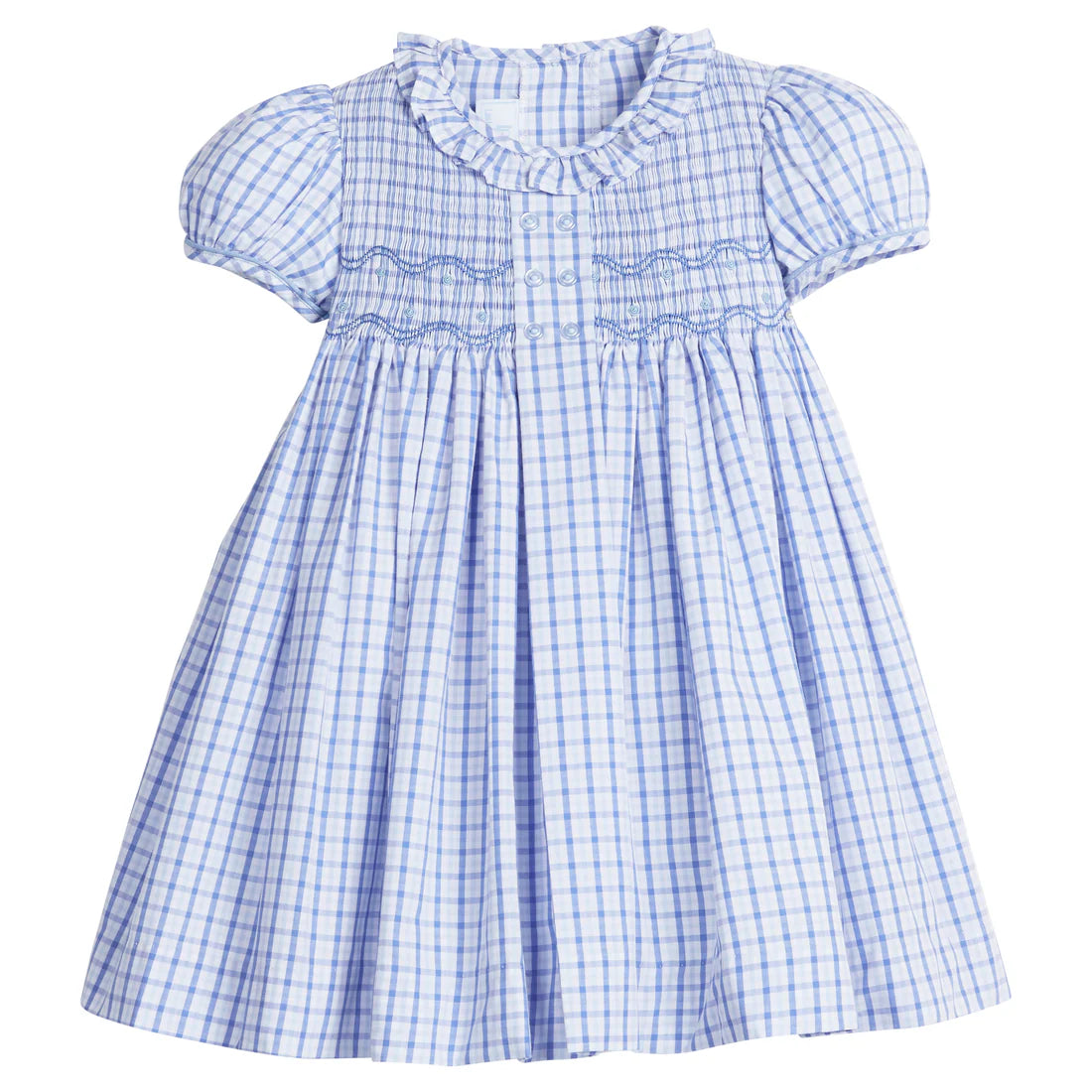 SMOCKED BRIDGET DRESS WOODBERRY PLAID