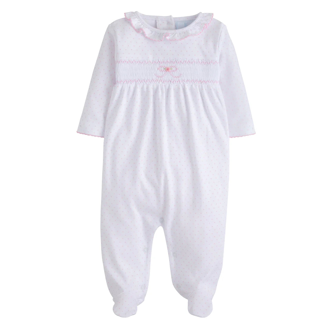SMOCKED FOOTIE BOW