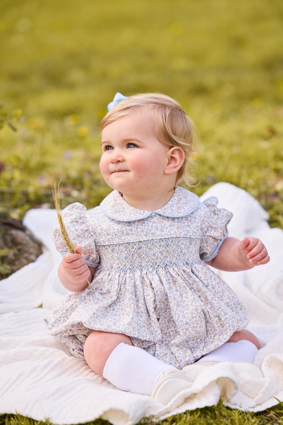 SMOCKED PETER PAN BUBBLE WINTHROP FLORAL