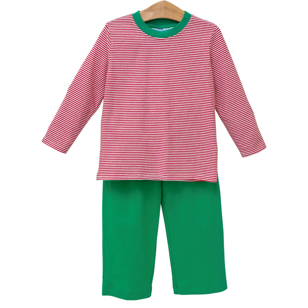 MILLER PANT SET RED/GREEN STRIPE