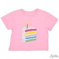 BIRTHDAY CAKE ON PINK TEE