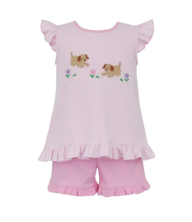 GARDEN PUPPIES STRIPE SHORT SET