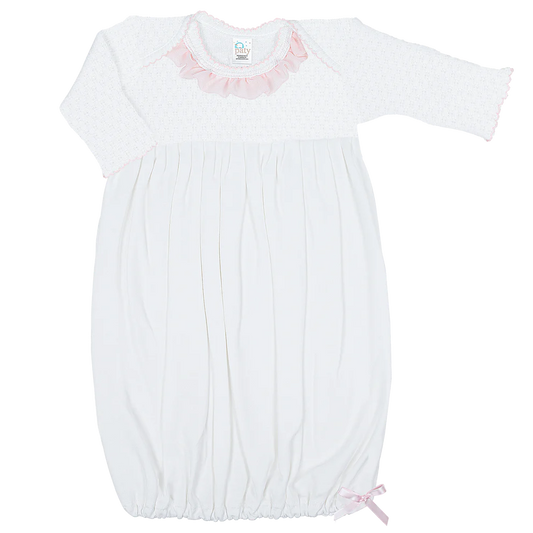 OVERLAP SHOULDER GOWN CHIFFON RUFFLE