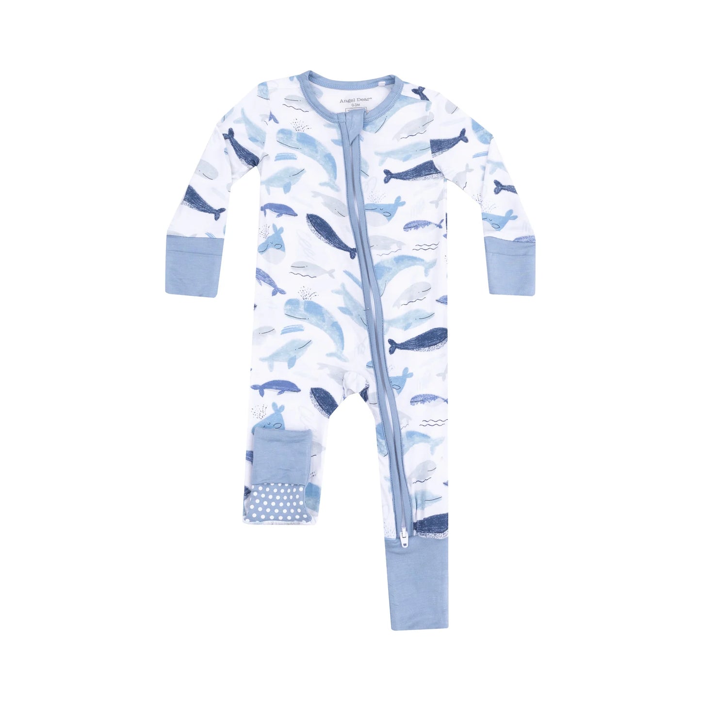 BLUE WHALES ZIPPER ROMPER
