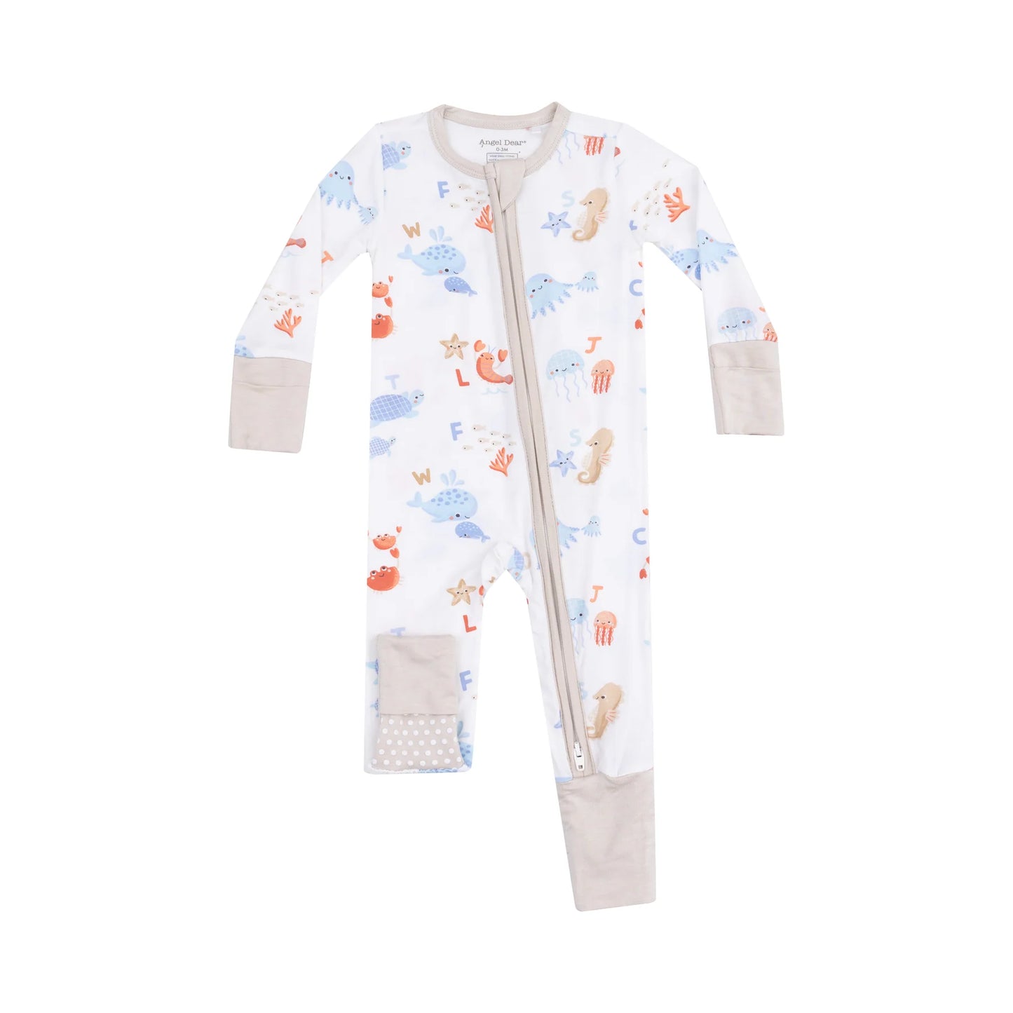 COASTAL ABCS ZIPPER ROMPER