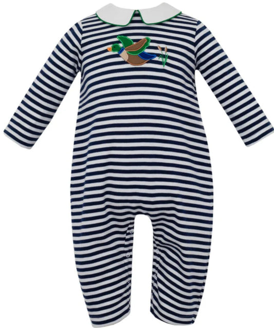 Mallard Navy Stripe Romper