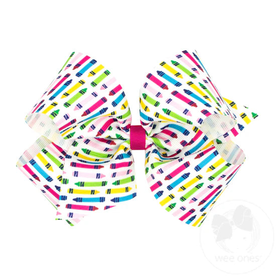 KING BACK TO SCHOOL PRINT BOW
