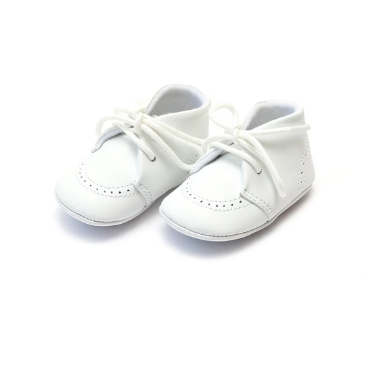 Benny Leather Brogue Oxford Crib Shoe (Infant) - White