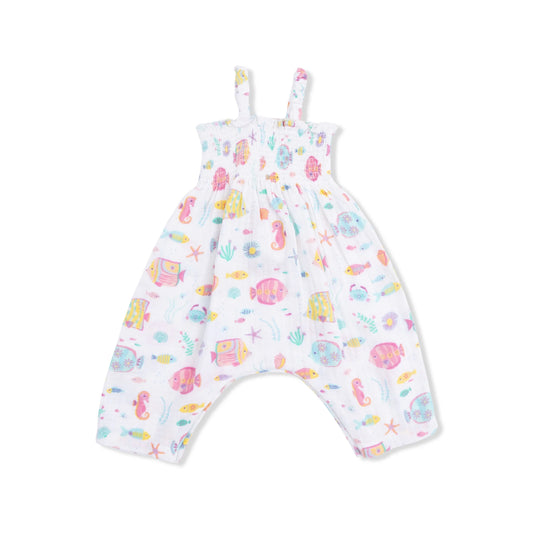 SUNNY CORAL REEF FISH SMOCKED ROMPER