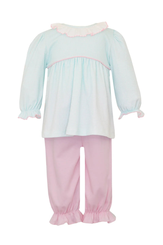 AQUA CHECK PINK TUNIC SET