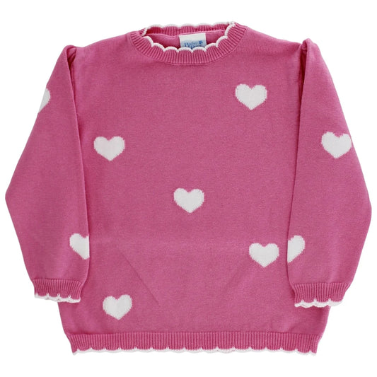 CREW NECK SWEATER HEART PRINT