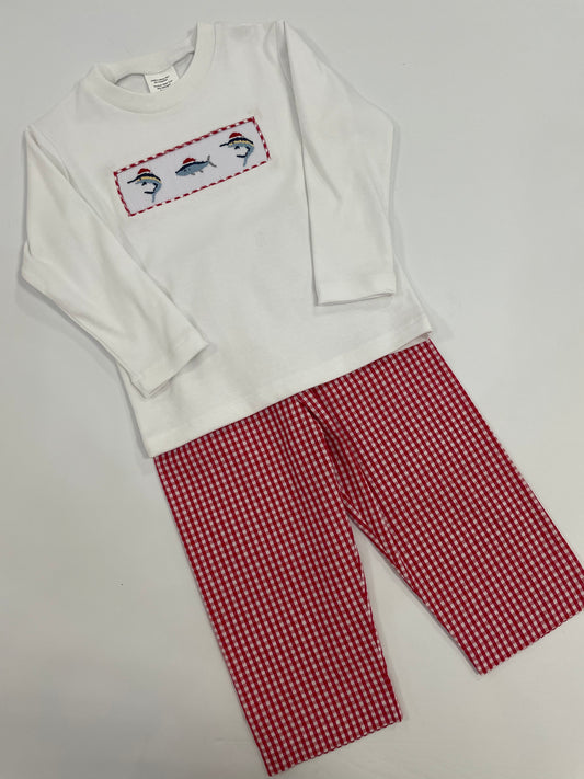 RED FISHMAS PANT SET