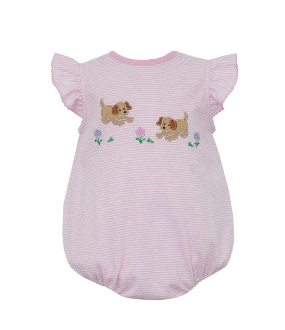 GARDEN PUPPIES STRIPE GIRL BUBBLE
