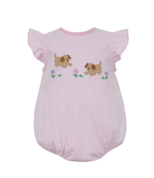 GARDEN PUPPIES STRIPE GIRL BUBBLE