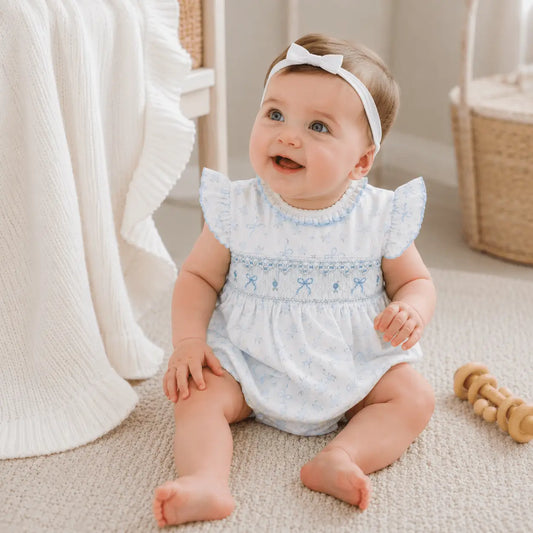 ELOISE CLASSICS SMOCKED BUBBLE SKY BLUE