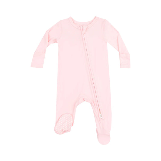 TICKLED PINK ZIPPER FOOTIE