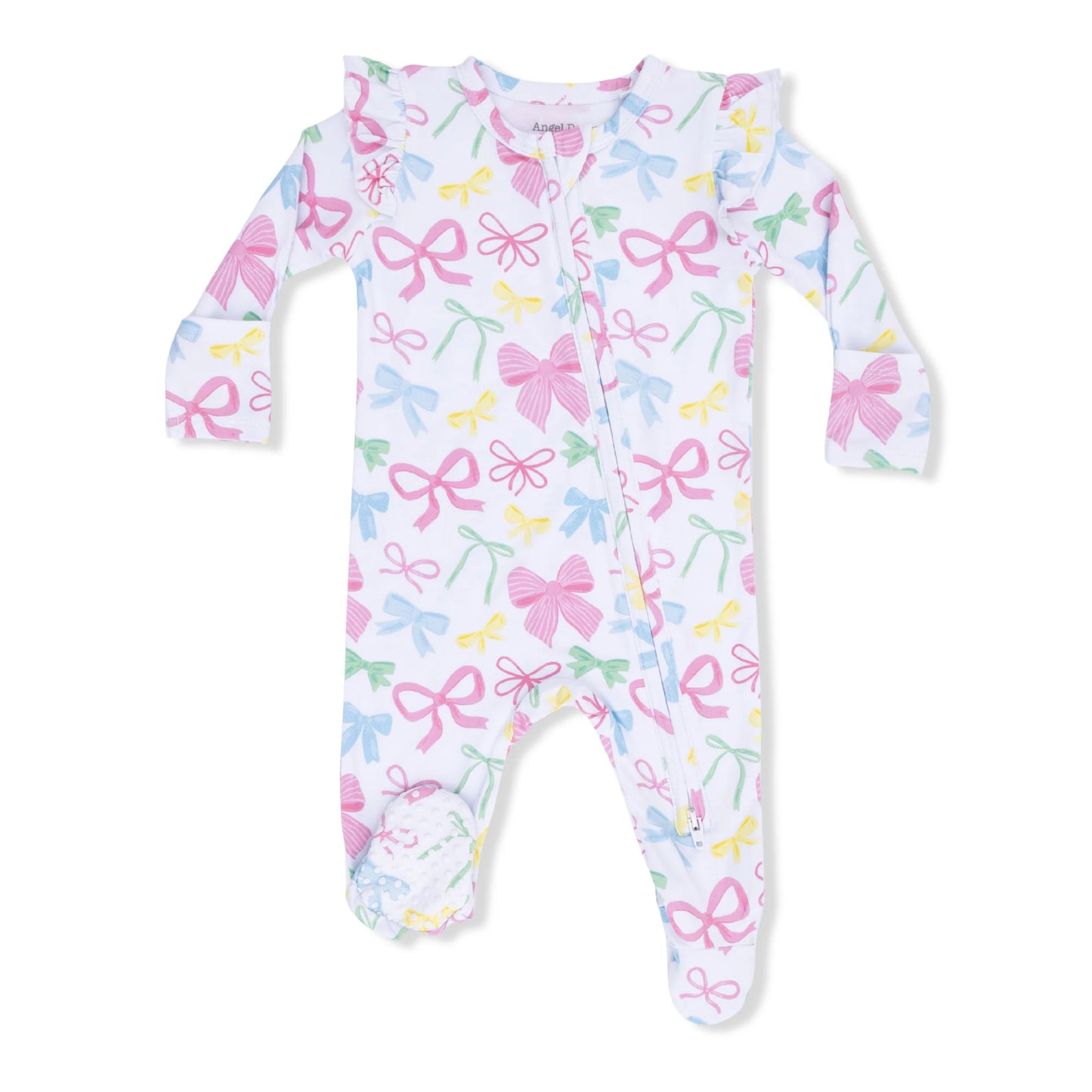 SWEET BOWS RUFFLE ZIPPER FOOTIE
