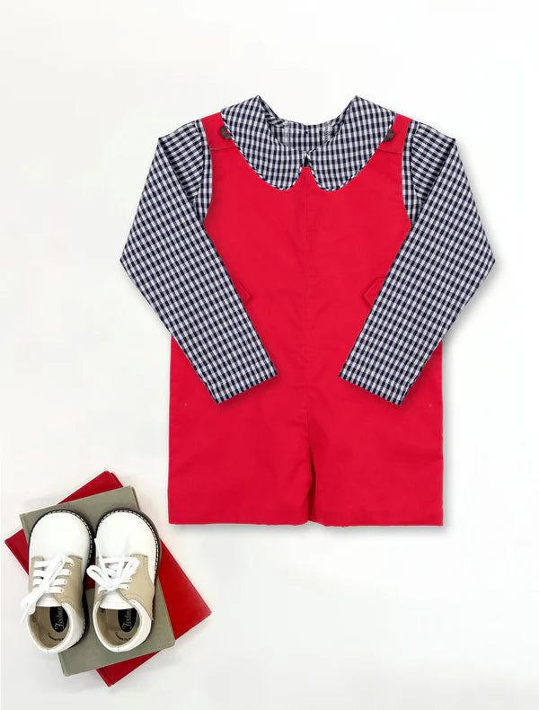 PETER PAN COLLAR SHIRT NAVY GINGHAM