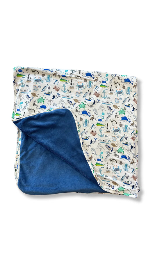 COASTAL ABCS LUXE BLANKET