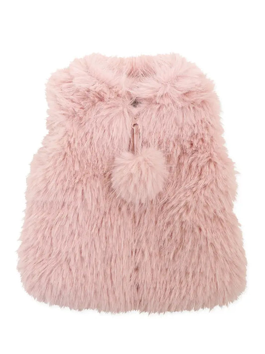 Widgeon - PomPon Faux Fur Vest - Berry Rain Shag