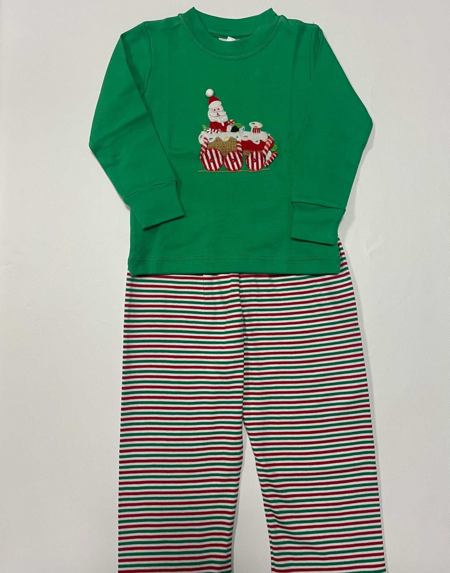 TRAIN ENGINEER SANTA SHIRT SET