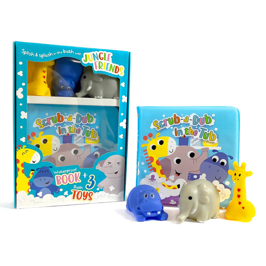 Scrub-A-Dub in the Tub - Children's Waterproof Bath Book and Toy Set