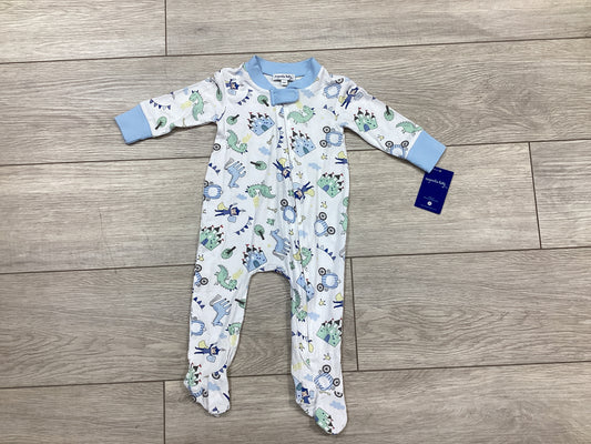 Blue Little Prince and Princess Zipper Footie