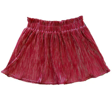 RED/SILVER RIBBED SKORT