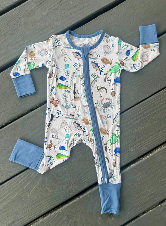 COASTAL ABCS BLUE ZIPPY