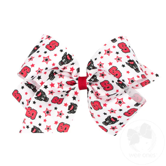 Signature Collegiate Logo Print Grosgrain Hair Bow