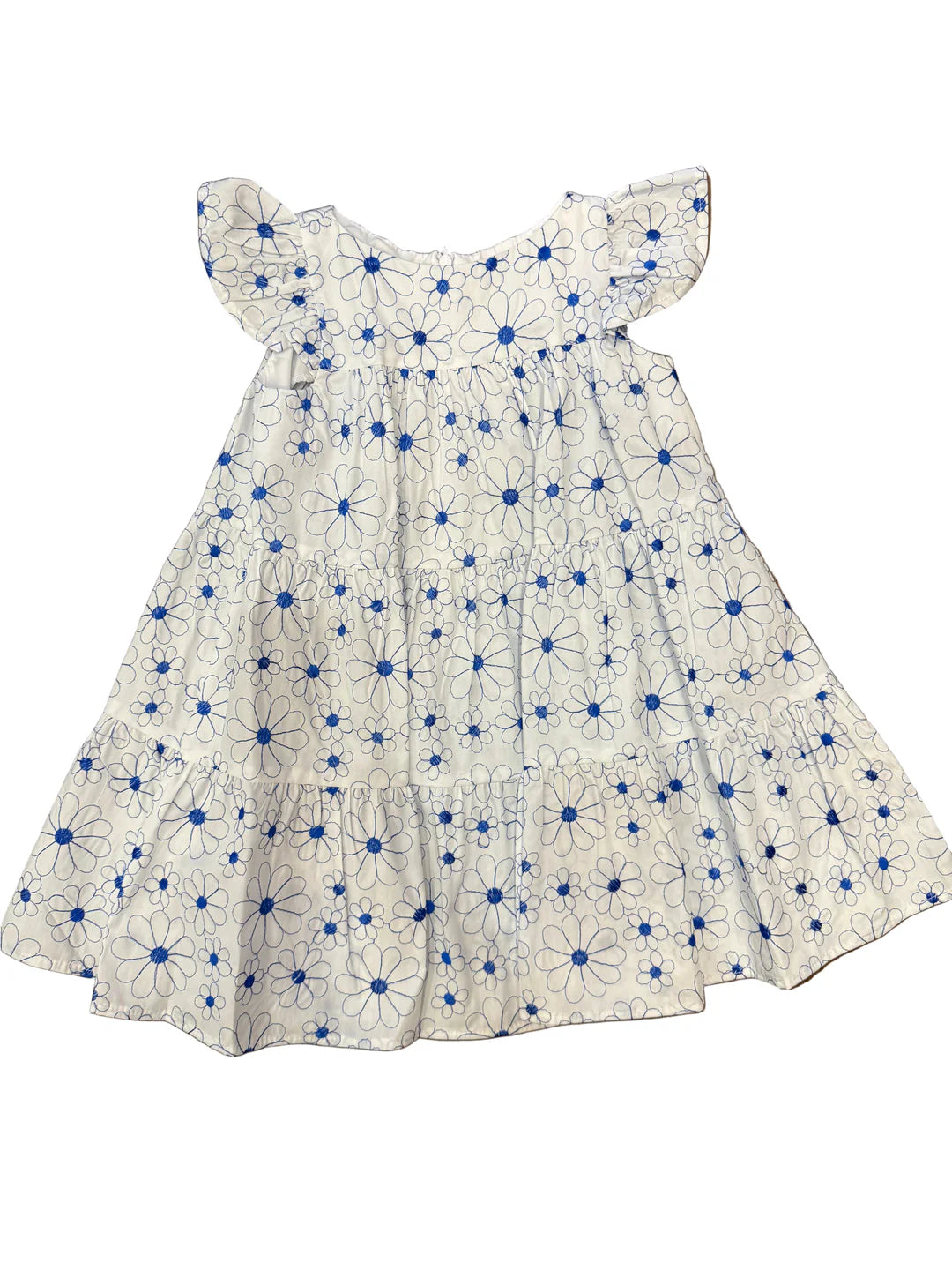 ROYAL FLOWERS TIERED DRESS