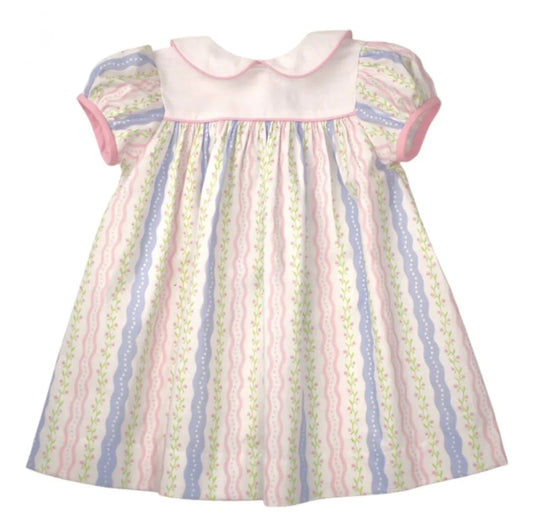 FLORAL STRIPE FLOAT DRESS