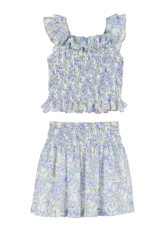 CARLA SHIRRED SET BLUE PRINT