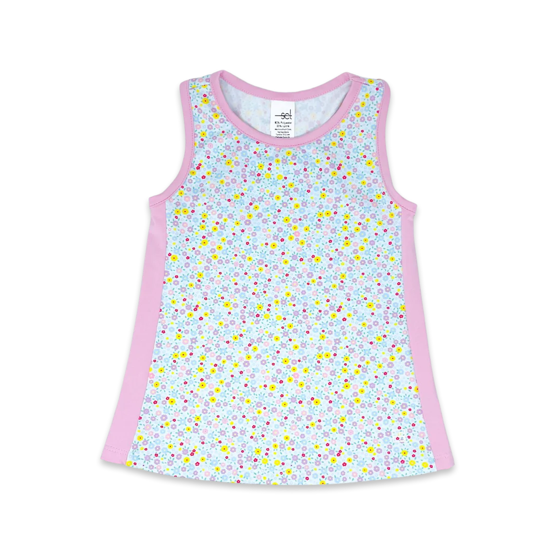 Riley Tank - Itsy Bitsy Floral/Cotton Candy Pink - 4T