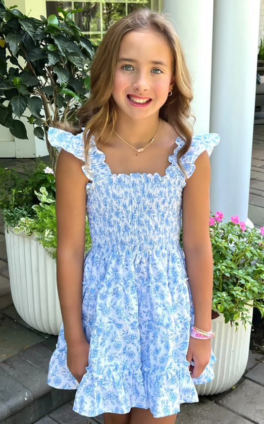 CHARLOTTE DRESS BLUE FLORAL