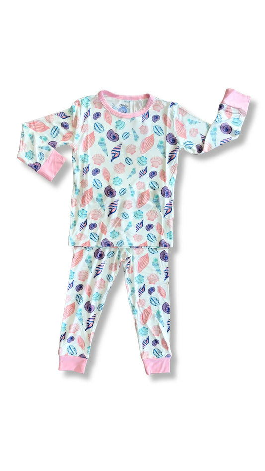 SALLY'S SEASHELLS PINK LS PANT SET