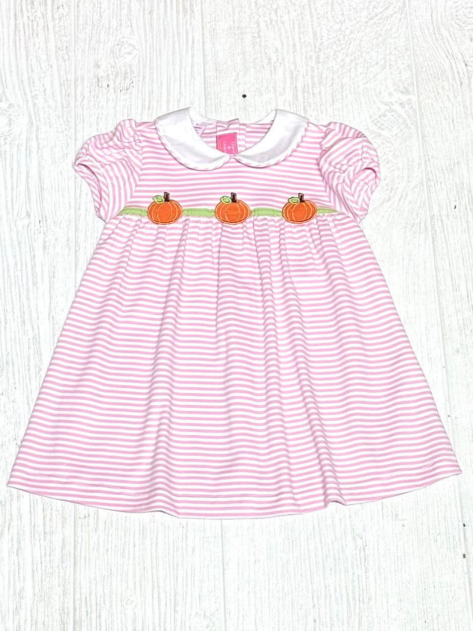 Pink Stripe Pumpkin Knit Dress