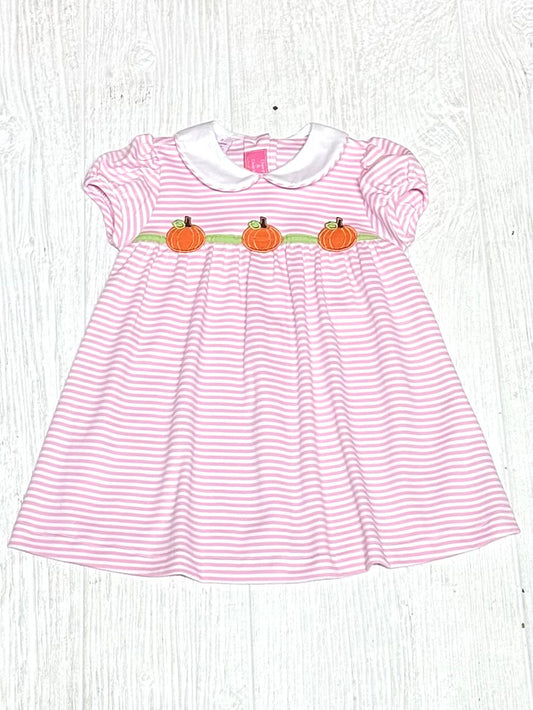 Pink Stripe Pumpkin Knit Dress