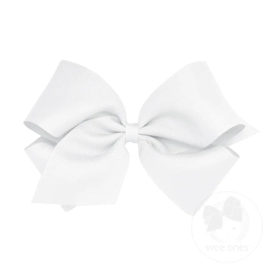 King Grosgrain Bow - White