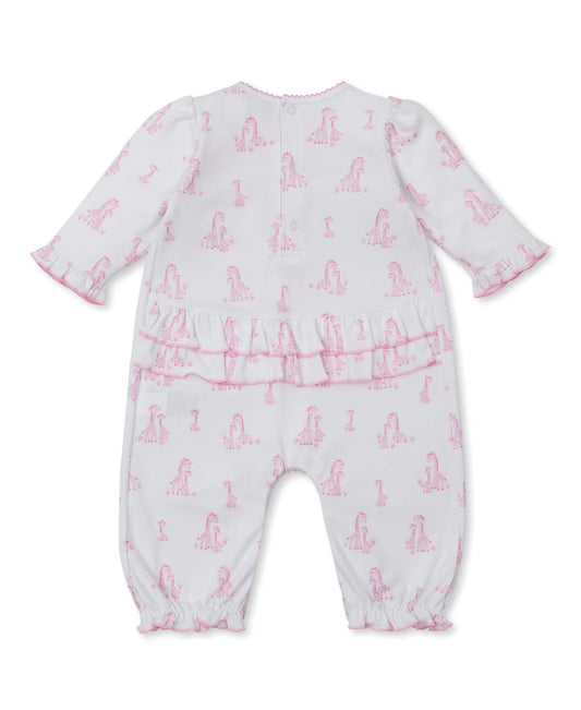 PINK GIRAFFE GRACE RUFFLE PLAYSUIT