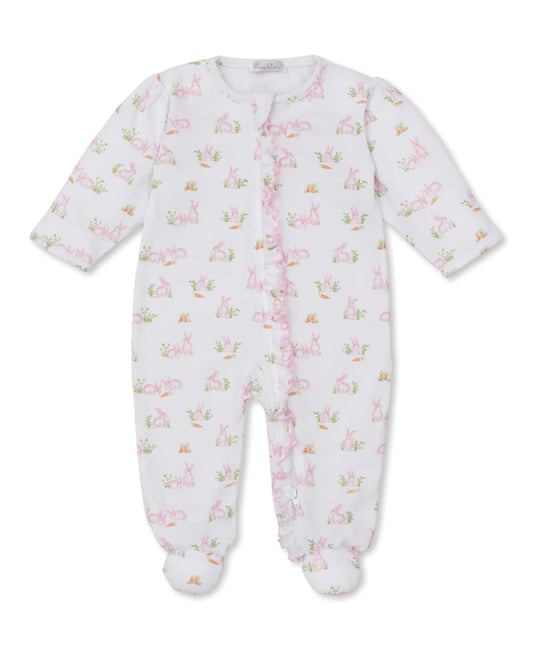 PINK BUNNY PATCH ZIP FOOTIE