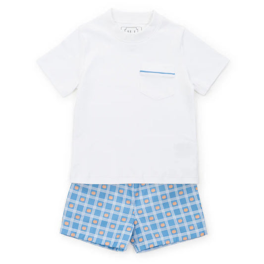 Hudson Boys' Short Set - Pumpkin Plaid