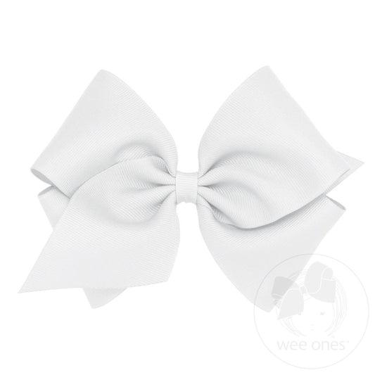 Mini King Grograin Bow - White